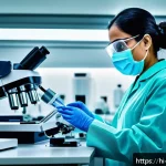 Home 20 변리사와 바이오 특허 사례 - A detailed, realistic illustration of a sophisticated biotechnology laboratory focused on gene editi...