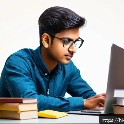 Home 31 변리사 시험 기출문제 분석 - A detailed, vibrant illustration of a young Indian student studying patent law at a desk covered wit...