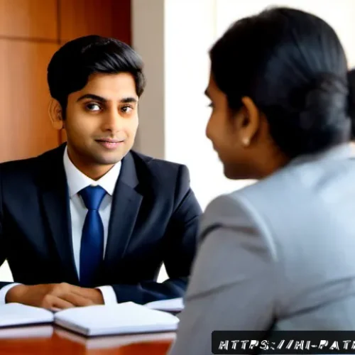 변리사 시험 성공 비결 인터뷰 - Photorealistic editorial interview scene featuring a confident young Indian patent attorney exam top...